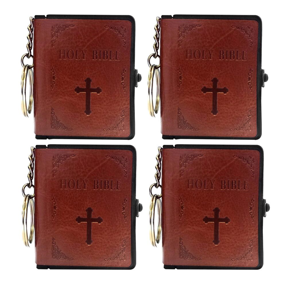 5522 Smallest Leather Bible Keychain With O Ring to Attach to Wallet